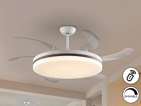 Vento Вентилятор потолочный со светодиодом белый/бронзовый  D80/150 DIM