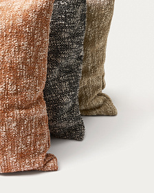 Чехол для подушки Mevia из льна и хлопка бежевого и черного цветов, 50 x 50 см