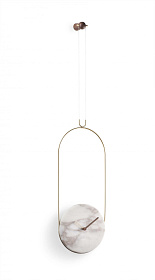 Часы настенные Colgante мрамор Calacatta Gold - латунный металл