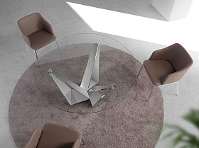 Круглый обеденный стол CT2061R /1042 стеклянный Ø150