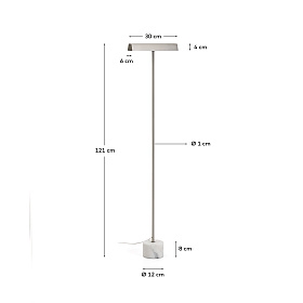 Торшер Lynor из матового металла с основанием из белого мрамора