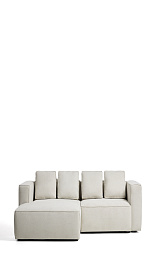 Диван-кровать Marela бежевый шенилл 3-местный с кушеткой слева 236 см