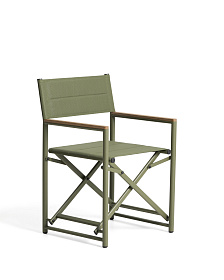 Складной уличный стул Tisno из зеленого алюминия и зеленого текстиля