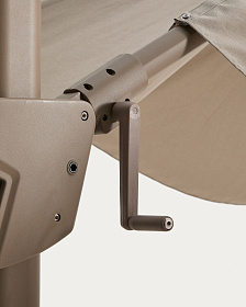 Уличный зонт Noli с алюминиевой конструкцией цвета таупе, 300 x 420 см