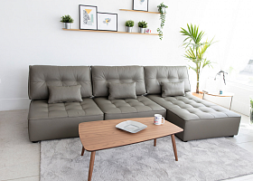 Модульный диван Arianne экокожа A + A + F, ножки черный пластик 3 см