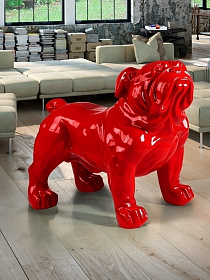 Bulldog Фигура большая красная