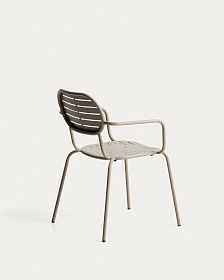 Уличный стул Brai с подлокотниками из оцинкованной стали бежевого цвета
