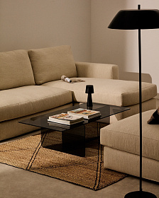 Журнальный столик Zaren из серого закаленного стекла, 120 x 60 см