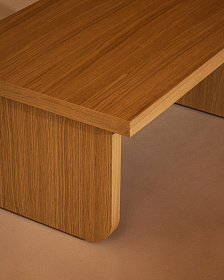 Oaq Журнальный столик из дубового шпона с натуральной отделкой 82 x 60 см