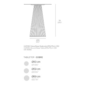 Обеденный стол Gatsby ø35x73cm (столешница s69), цвет: Тортора 2004, Tортора стоун 7104