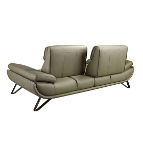 3-местный кожаный диван 6245 оливкового цвета