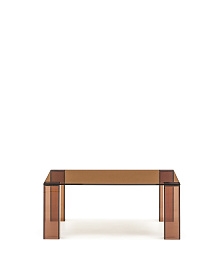 Журнальный столик Adularia из стекла коричневого цвета 85 x 85