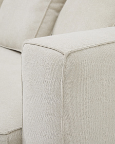 3-местный диван-кровать Marela бежевый шенилл с кушеткой слева, 276 см