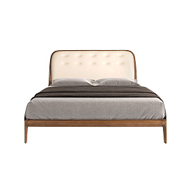 Кровать 7236 из экокожи песочного цвета для матраса 180 x 200 см