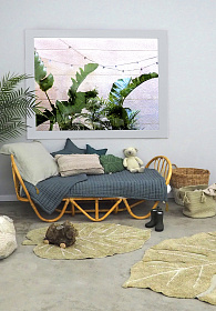 Стираемый ковер MINI Монстера Оливковый 75*100