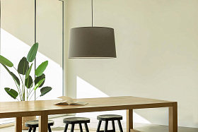 Подвесной светильник WINDSOR COLGANTE SIMPLE черный/серый абажур 3xE27