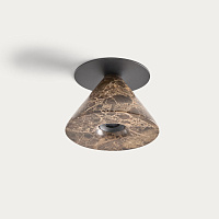 Встраиваемый потолочный светильник Niz черный металл, коричневый мрамор