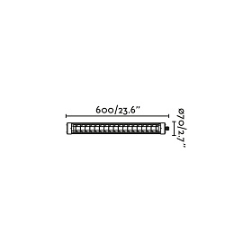 Уличный настенный светильник SCUBA 600 LOUVER черный 20W 2700K 220-240V