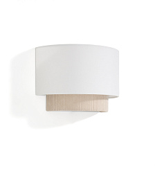 Настенный светильник Bianella из хлопка и бежевого вельвета, Ø 40 см