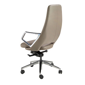 Офисное поворотное кресло 4217 из экокожи серого цвета