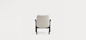 Кресло низкое Dins кремовое с каркасом из черного бука