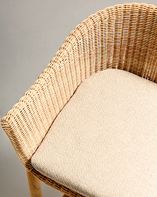 Барный стул Galea из тикового дерева и синтетического ротанга, 75 см