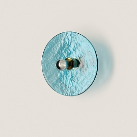 Бра Nold цоколь 5 см черный металл/Turquoise стекло 1226