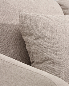 Трехместный диван-кровать Laira из бежевого шенилла, 218 см