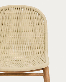 Уличный стул Alipa из массива акации и веревки цвета экрю