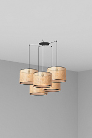 Подвесной светильник Mambo черный/ротанг ø450 5L