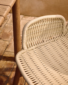 Уличный стул Alipa из акации и веревки цвета экрю