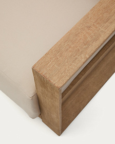 Угловой 5-местный диван Ambra из массива акации со светлой отделкой 248 см