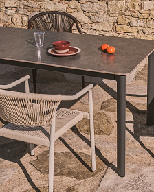 Уличный стол Anafi с графитовой столешницей из спеченного камня, 140 x 80 см