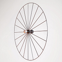 Бра Wheel 90 cm черный + цоколь 20 cm черный