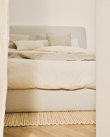 Кровать Martina со съемным чехлом из шенилла цвета экрю 180 x 200