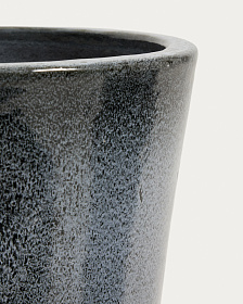 Набор из 3 кашпо Rotja с глазурованной синей отделкой, диаметр 26 / 35 / 47 см