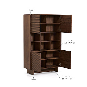 Высокий 4-дверный буфет Norlen из орехового шпона