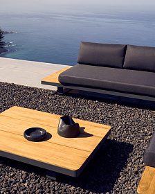 Набор из 5-местного углового дивана и стола Tosqueta из алюминия и массива тикового дерева