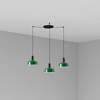Подвесной светильник TATAWIN с абажуром зеленый металл 3xE27