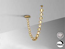 Люстра Zaria II 21L бронзовый/янтарный DIM