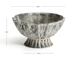 Ваза Valura из папье-маше серая Ø 26 см