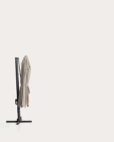 Бежевый консольный зонт Noli с графитовой алюминиевой конструкцией, 300 x 420 см