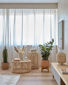 Круглый журнальный столик Kohana из ротанга с натуральной отделкой Ø 65 см