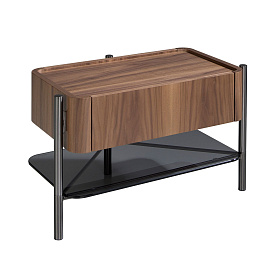 Прикроватная тумбочка 7138/MB2201NS из шпона ореха