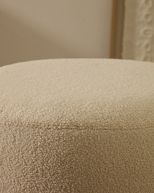 Kaeli Пуф для ног со съемным чехлом из экрю букле Ø 60