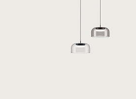 Подвесной светильник Ipon 1L состаренное золото/ дымчато-синий плафон