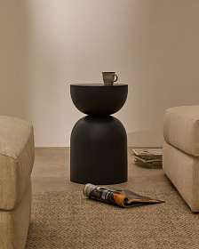 Приставной столик Rachell металл с серой окраской Ø30,5 см