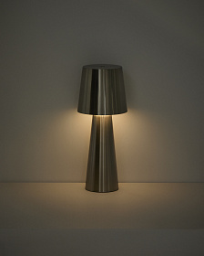 Настольная лампа Arenys большая из металла с блестящей серебристой отделкой