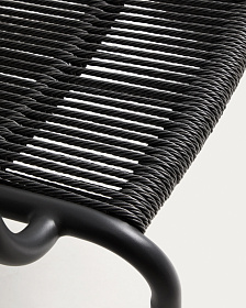 Уличное кресло Salis из графитового алюминия и темно-серой веревки