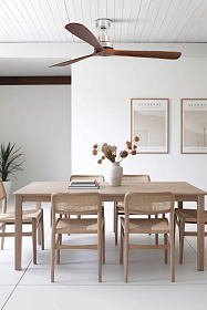 Потолочный вентилятор Lantau-G из матового никеля/орех с двигателем постоянного тока